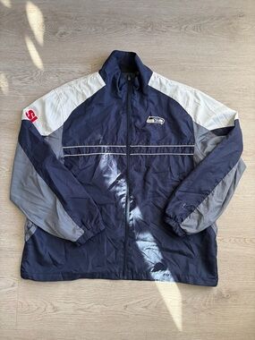 Sports illustrated Seattle Seahawks Navy, Gray & White Windbreaker Jacket